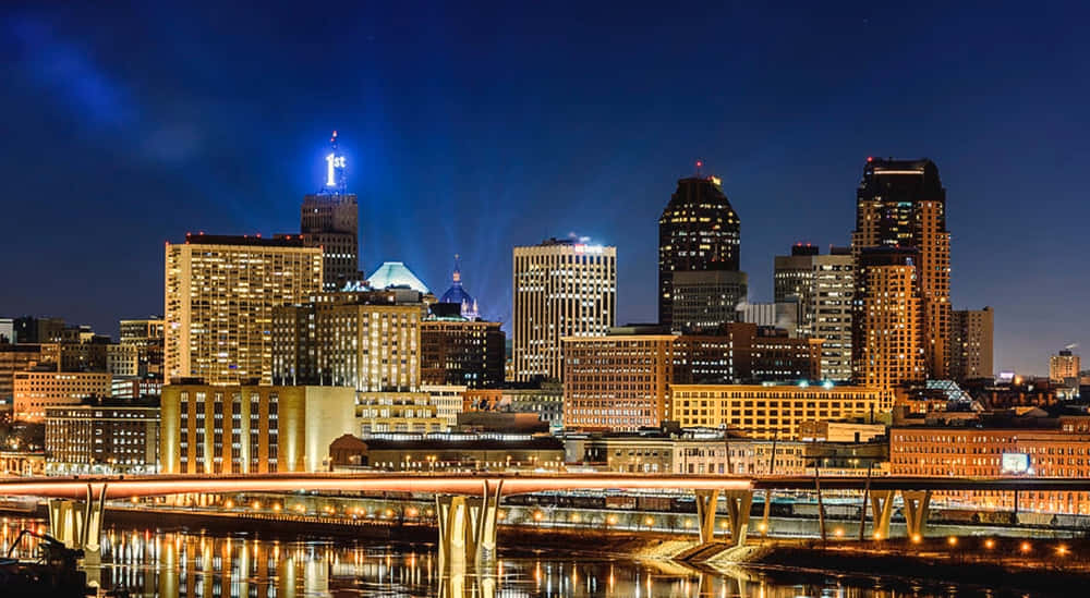 Stunning Sunset Over Saint Paul, Minnesota Wallpaper