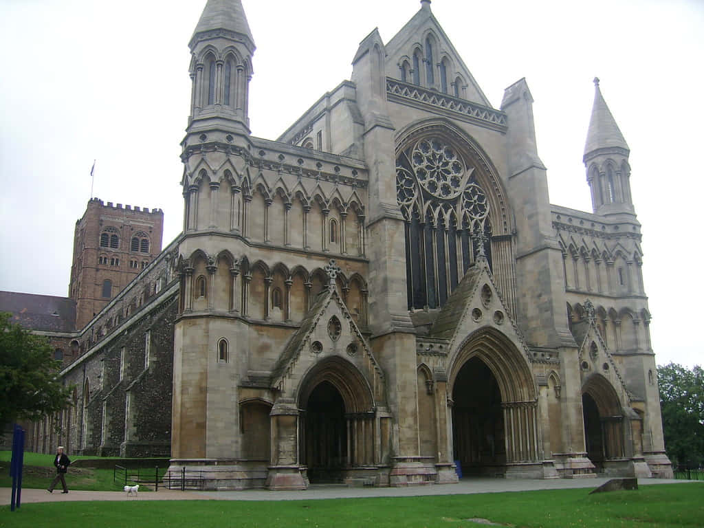 Stunning Sunset Over St Albans Cathedral Wallpaper