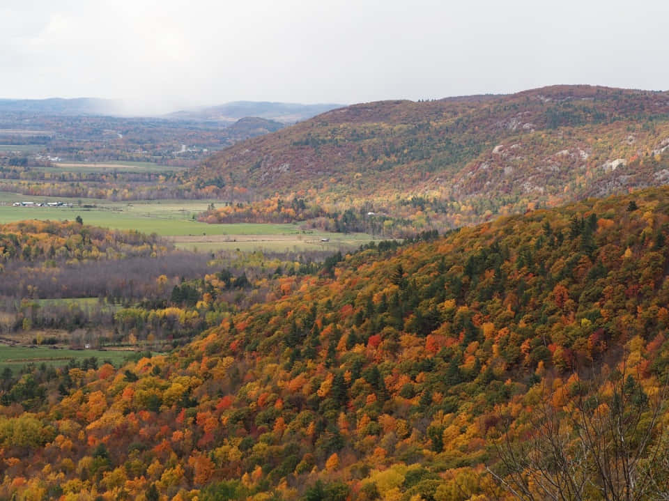 Fantastisk Solnedgangsutsikt Over Gatineau Bylandskap Bakgrunnsbildet