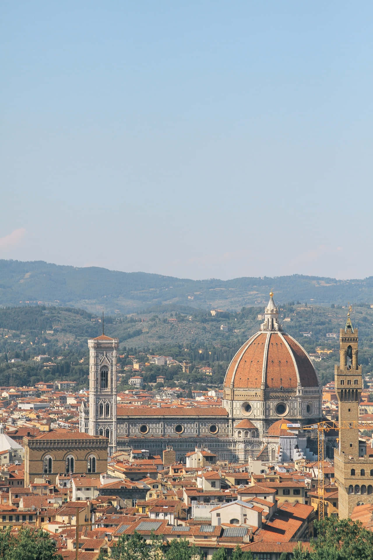 Storslagenutsikt Över Firenzes Katedral - Bakgrundsbild Från Italien. Wallpaper