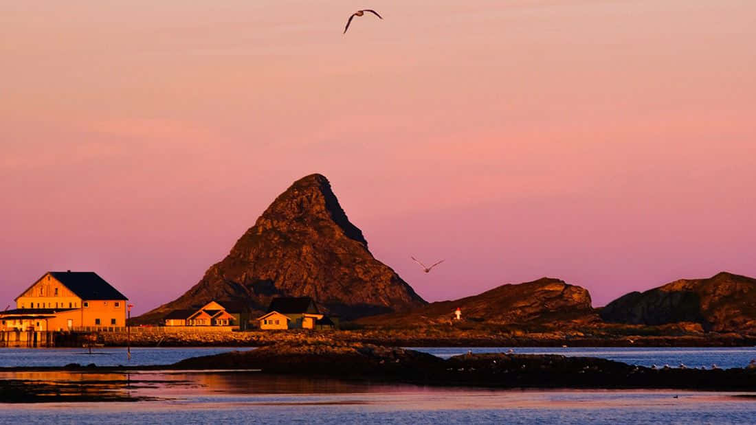 Stunning View Of Bodø's Skyline At Twilight Wallpaper