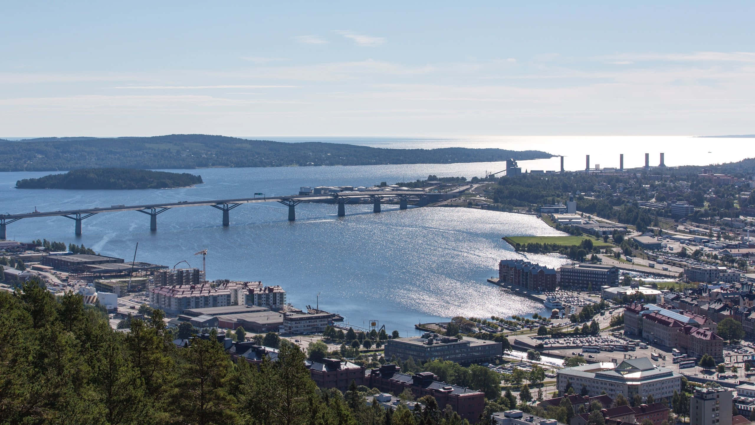 Stunning View Of Sundsvall City, Sweden Wallpaper