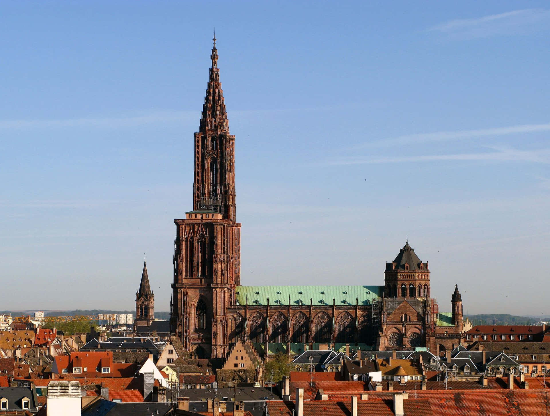 Stunning View Of The Iconic Strasbourg Cathedral, France Wallpaper