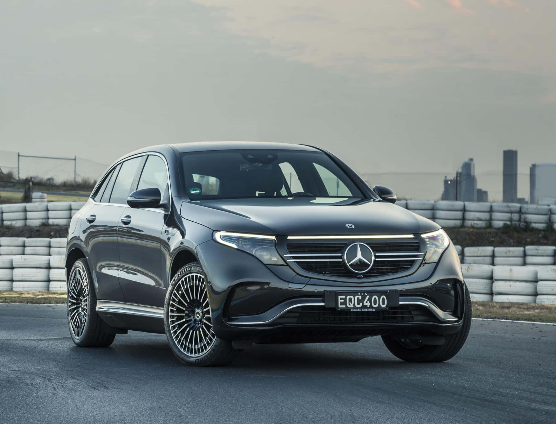 Stunning View Of The Mercedes Benz Eqc Electric Suv Wallpaper