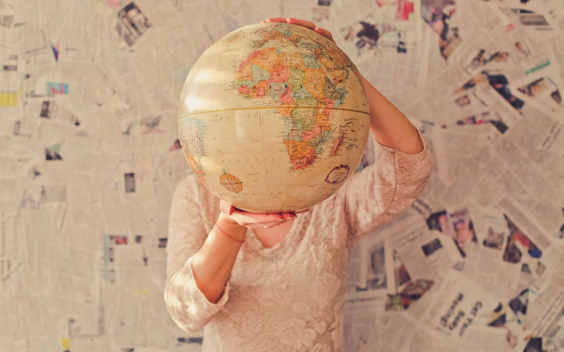 Stunning World Map Globe Desktop Background Wallpaper