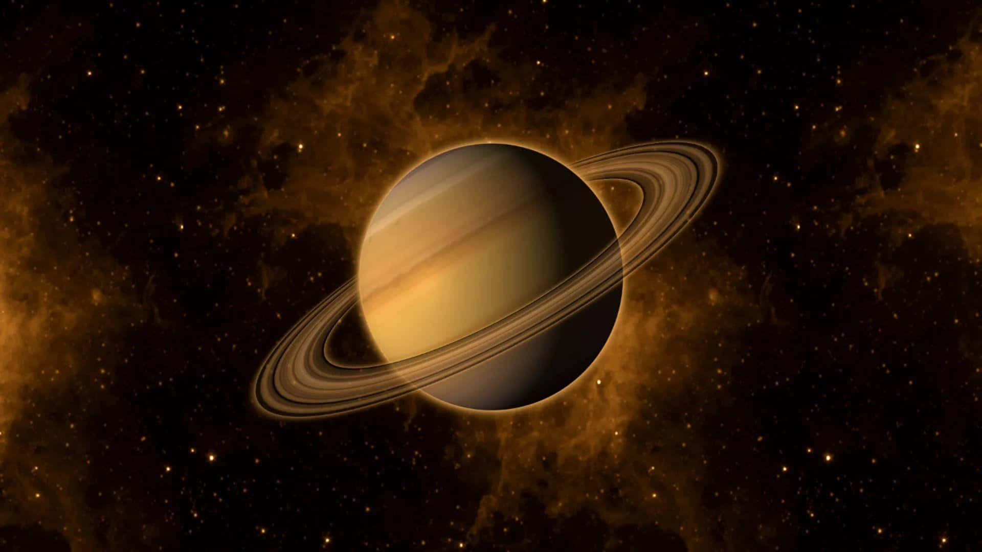 Stupendavista Del Pianeta Saturno Con I Suoi Gloriosi Anelli