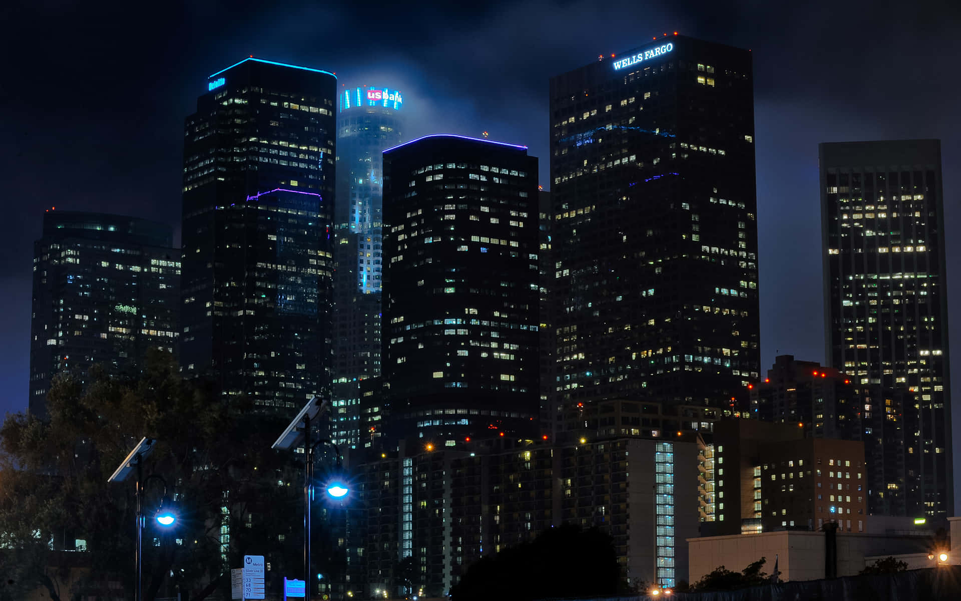 Stupendavista Dello Skyline Di Los Angeles Al Crepuscolo