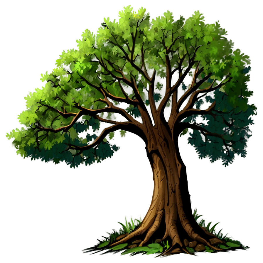 Sturdy Oak Tree Silhouette Png 06262024 PNG