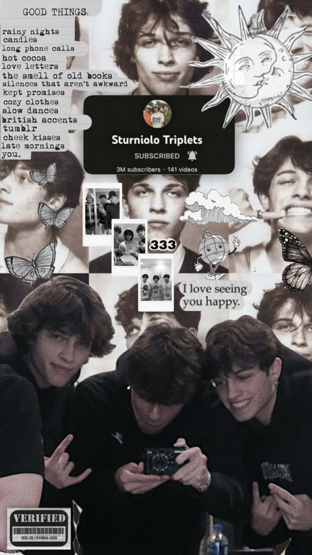 Sturniolo_ Triplets_ Collage_with_ You Tube_ Theme Wallpaper