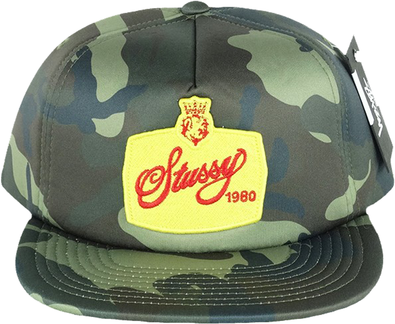 Stussy Camo Snapback Hat1980 PNG