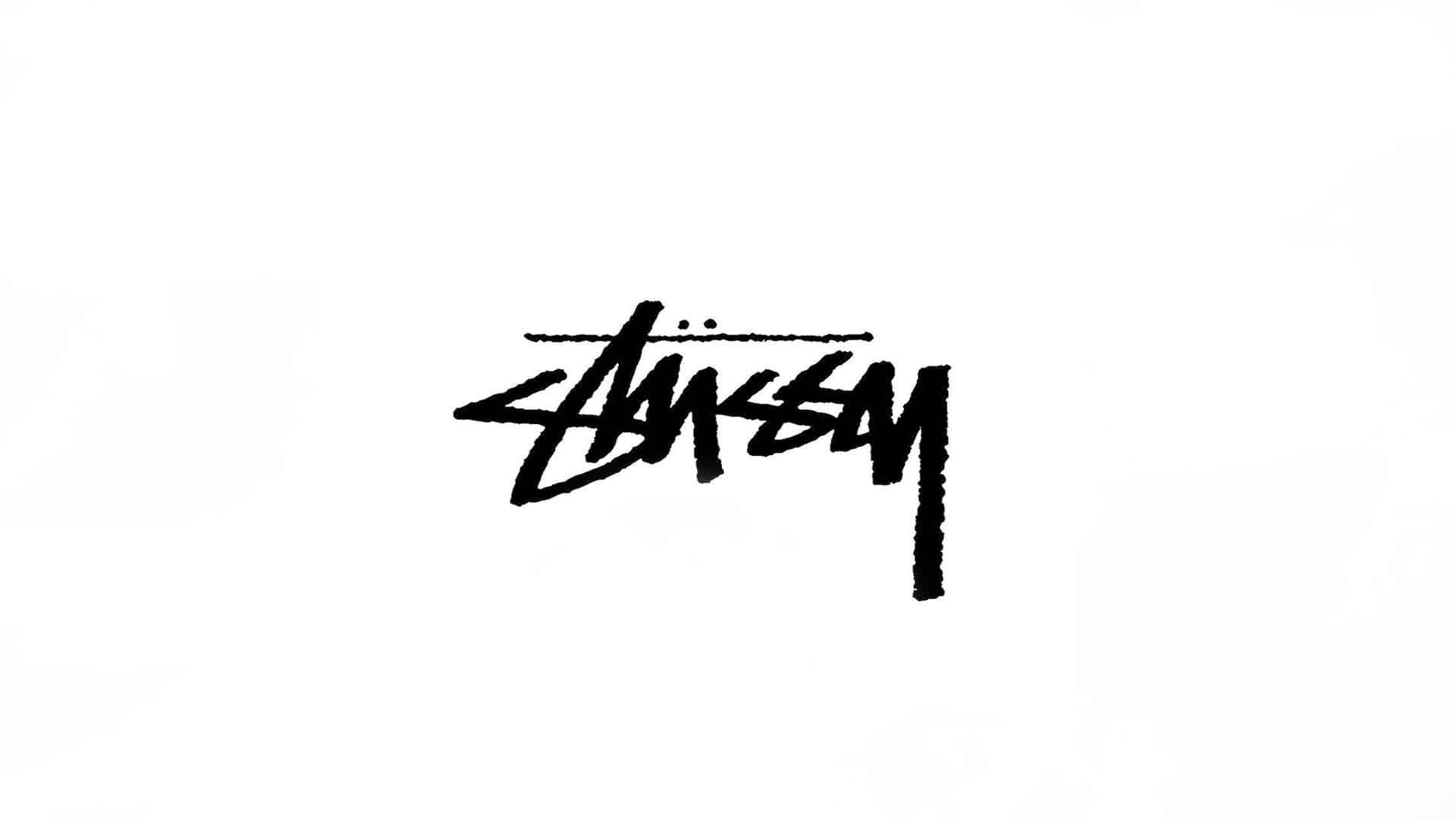 Stussy Logo Blackon White Wallpaper