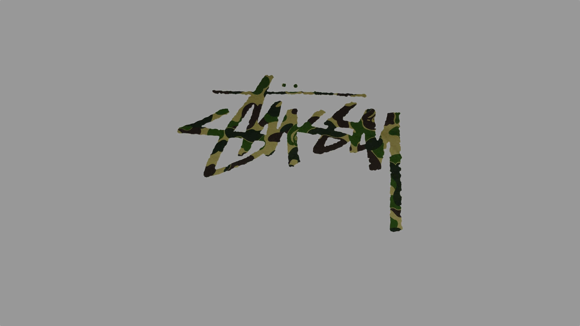 Stussy Logo Camouflage Design Wallpaper