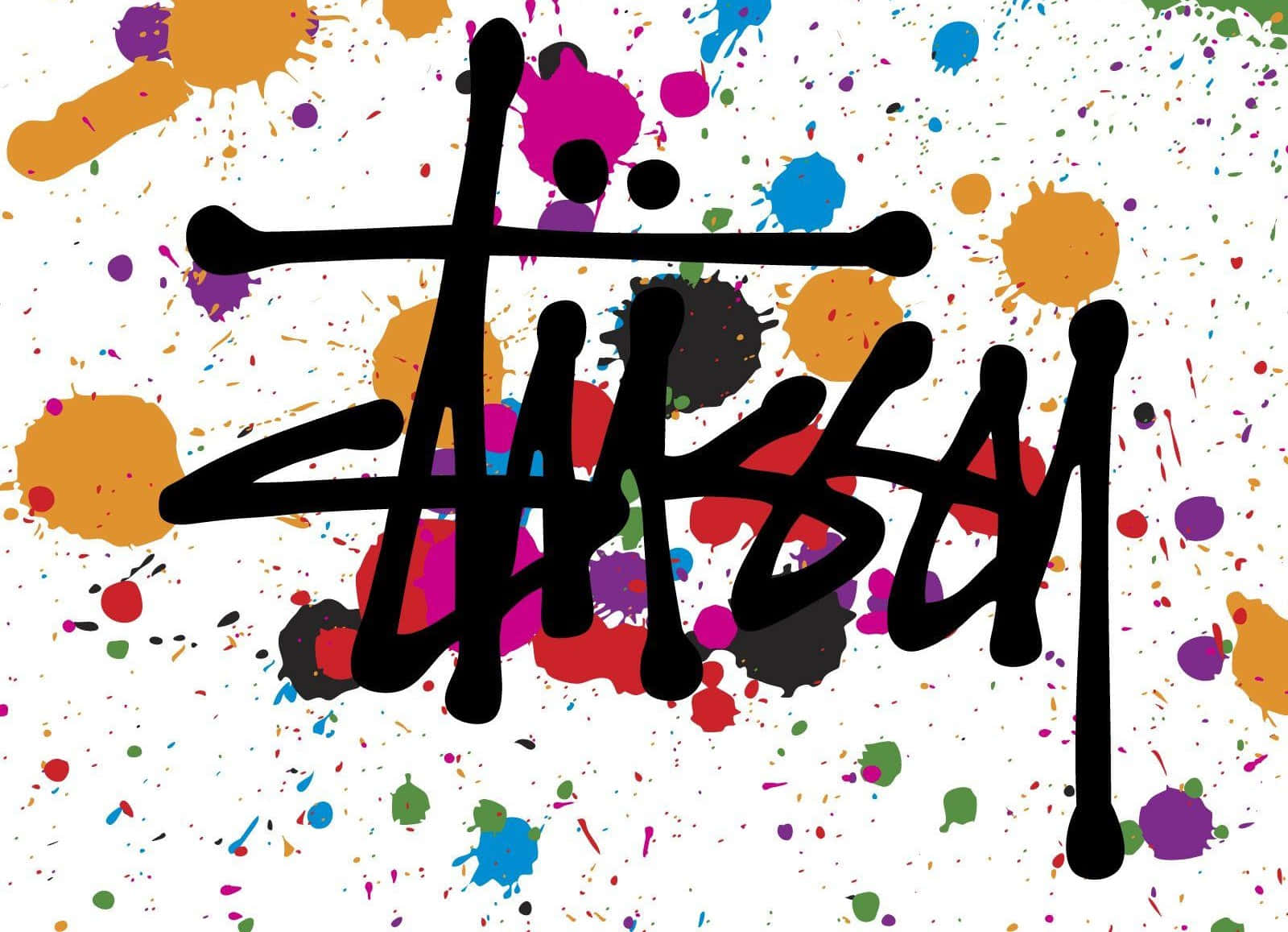 Stussy Logo Paint Splatter Wallpaper