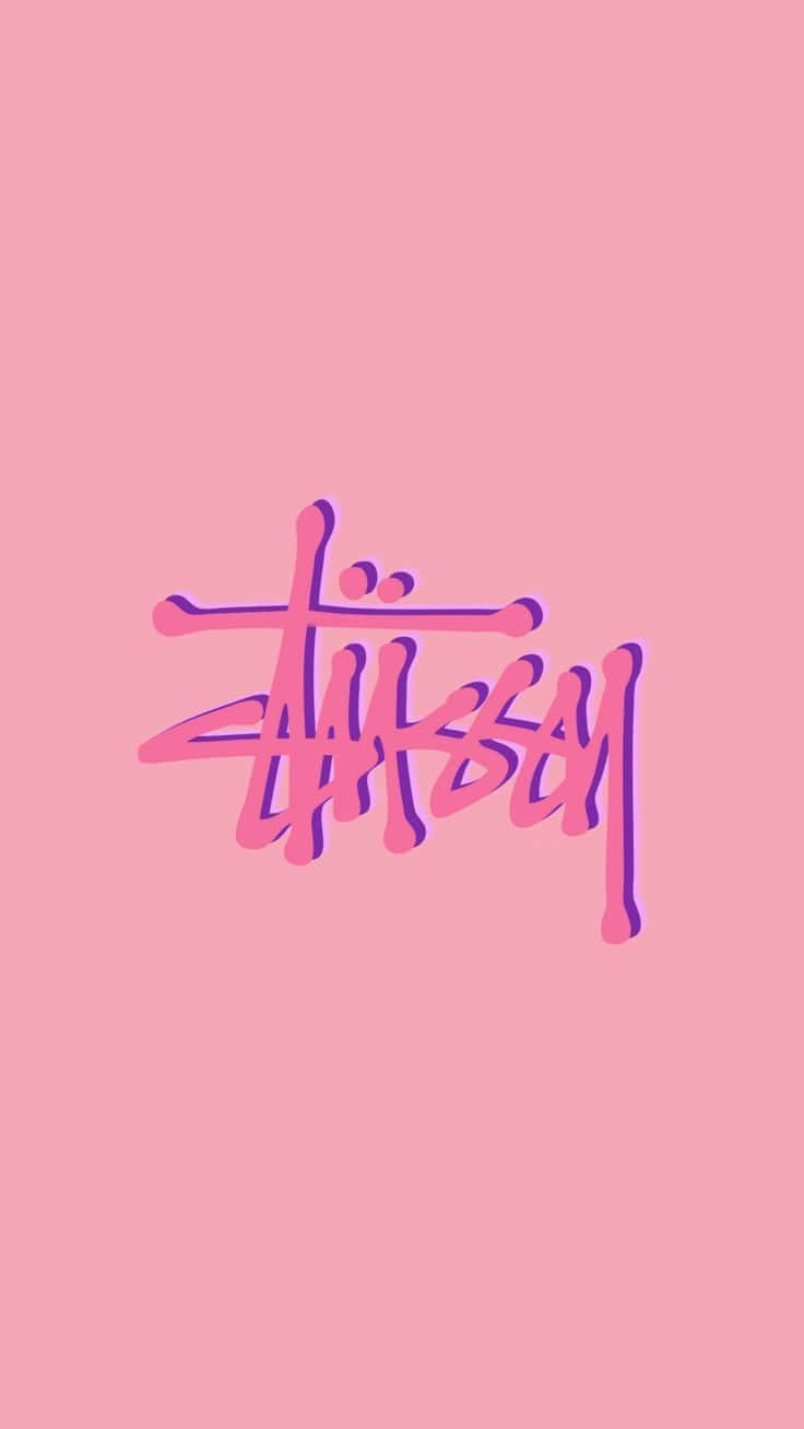 Stussy Logo Pink Background Wallpaper