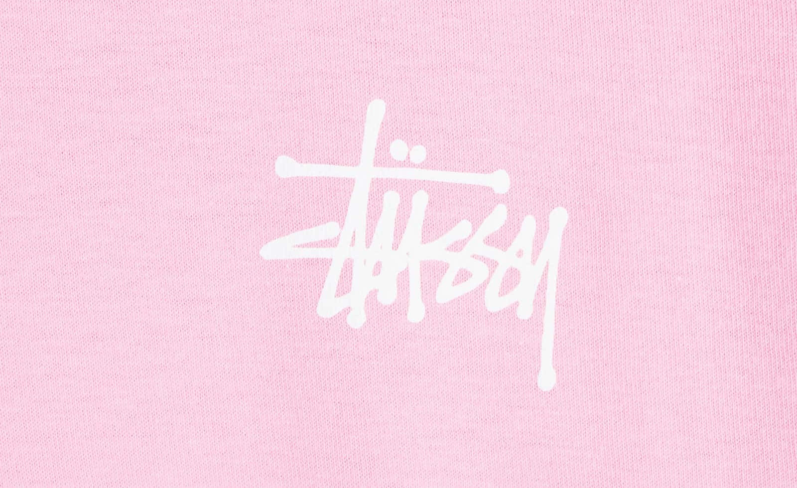 Stussy Logo Pink Fabric Background Wallpaper