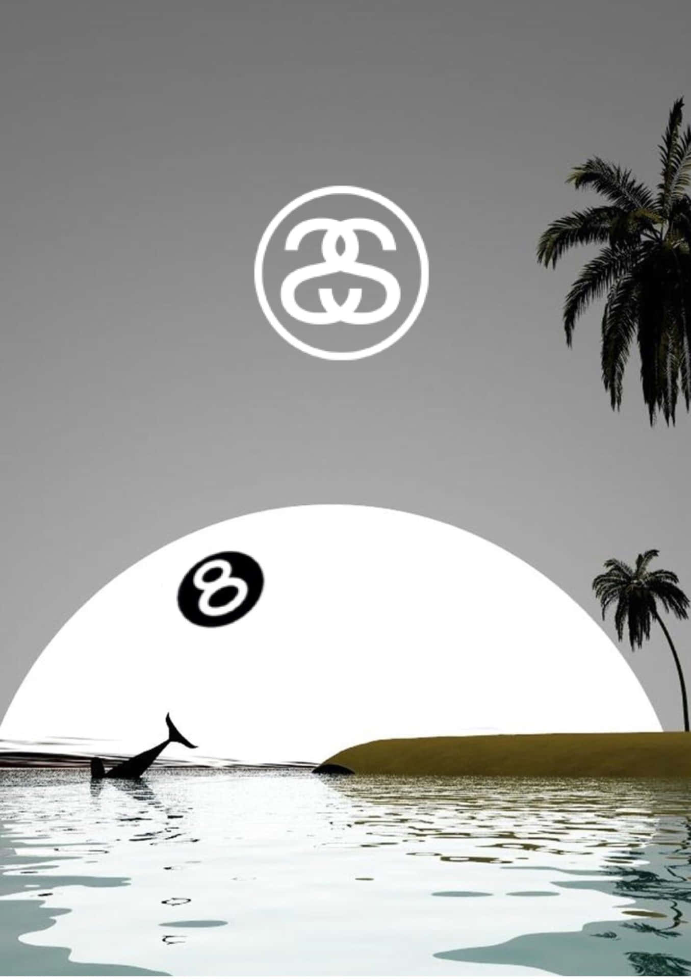 Stussy Logo Tropical Backdrop Wallpaper