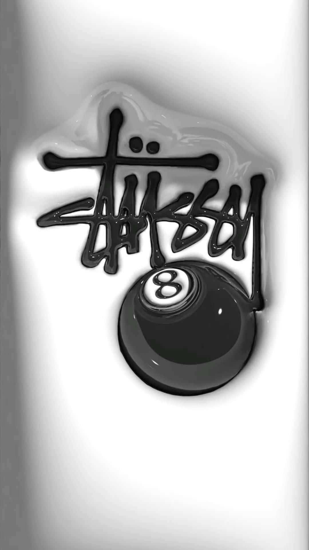 Stussy Logoand Eight Ball Graffiti Wallpaper