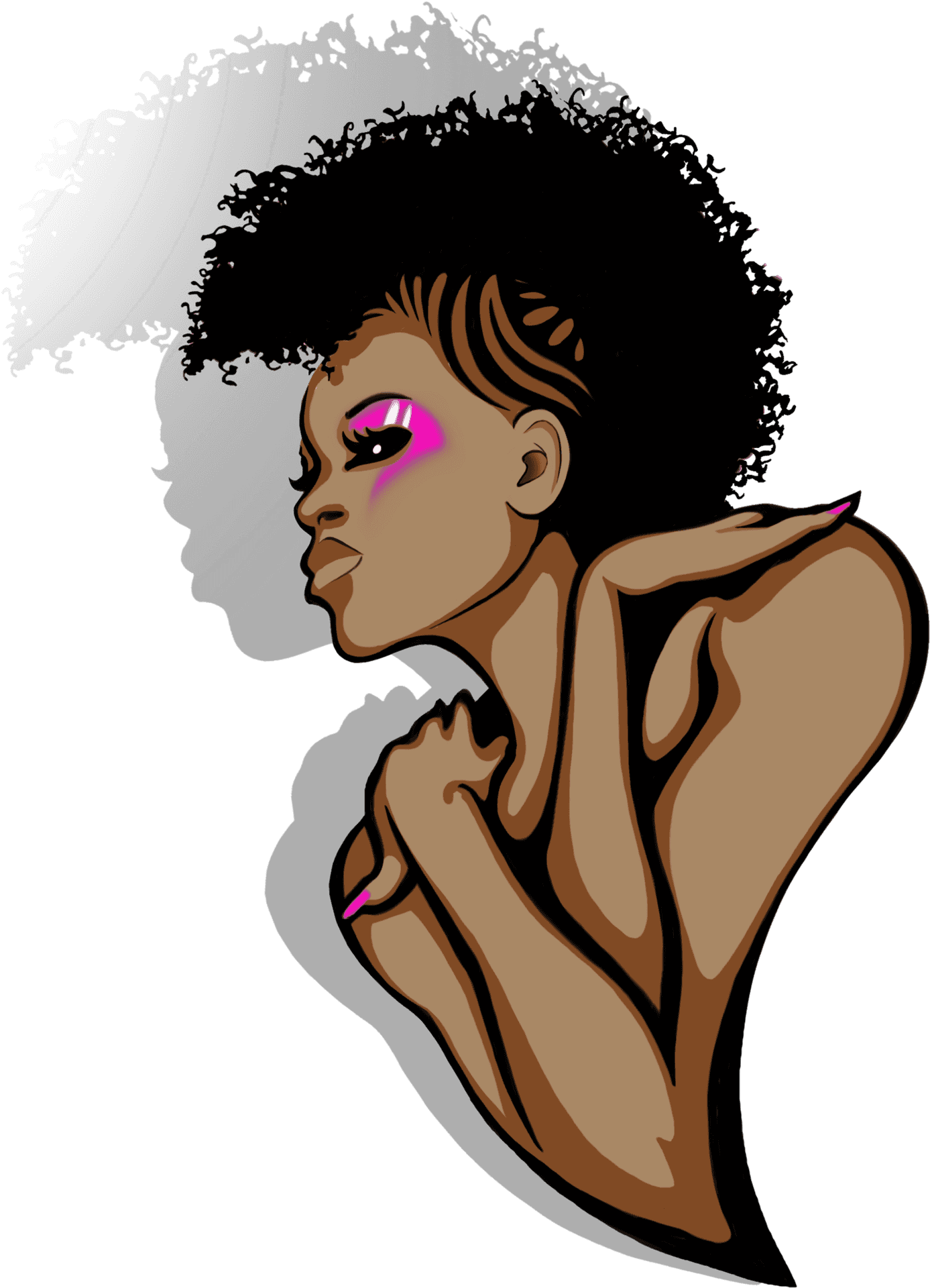 Stylish Afro Hairstyle Illustration PNG