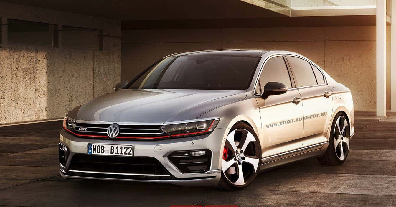 Stylish And Sleek Volkswagen Passat Cruising Down The Highway Wallpaper
