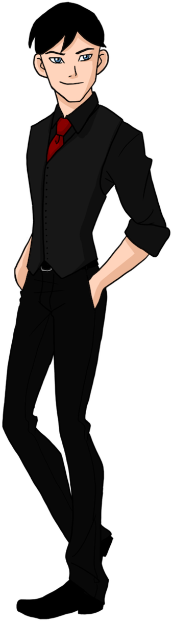 Stylish Animated Characterin Black Outfit PNG