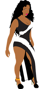 Stylish Animated Female Figure PNG