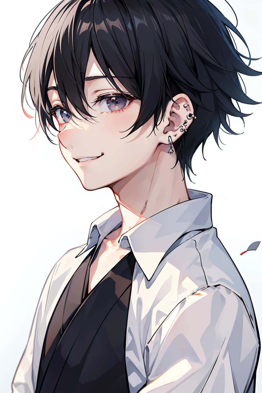 Stylish Anime Boy Black Hair Wallpaper