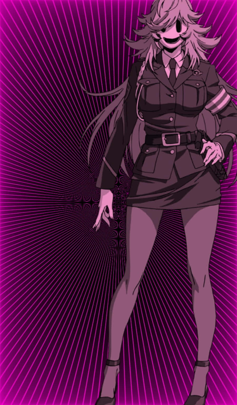 Stylish Anime Character Purple Backdrop Wallpaper