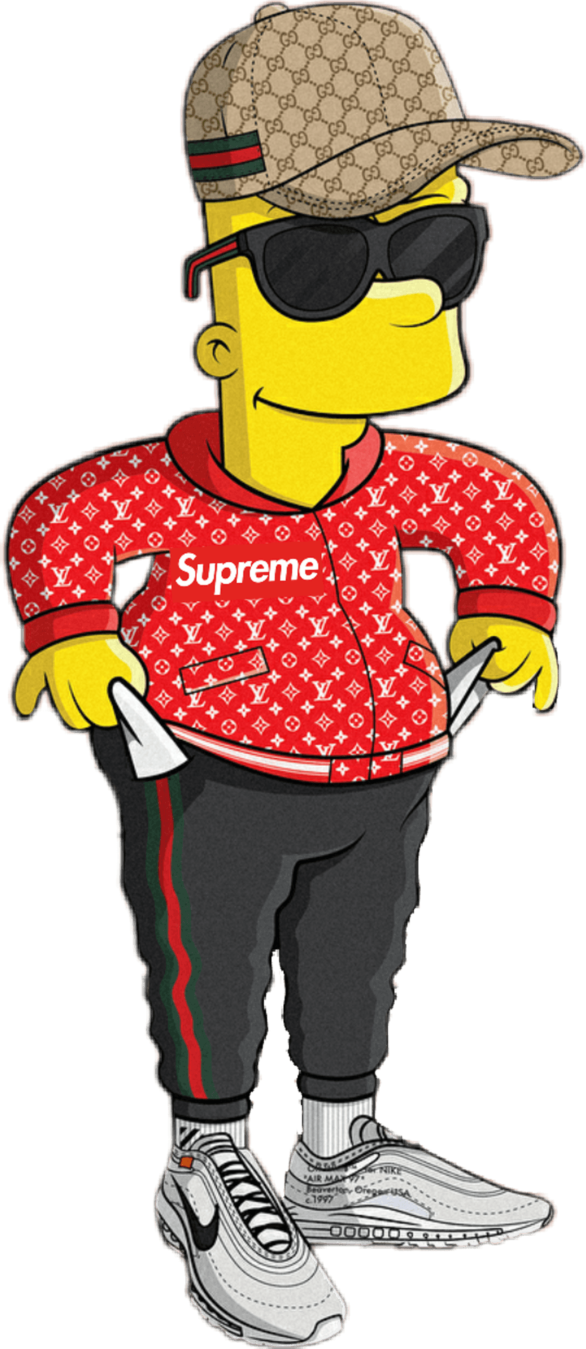 Stylish Bart Simpson Character Illustration PNG