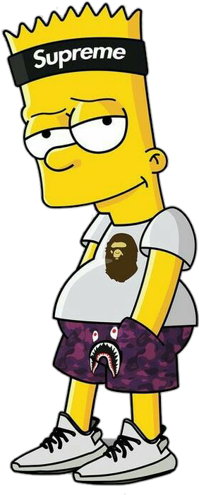 Download Stylish Bart Simpson Supreme Outfit.png | Wallpapers.com