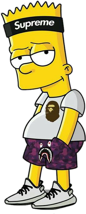 Stylish Bart Simpson Supreme Outfit.png PNG