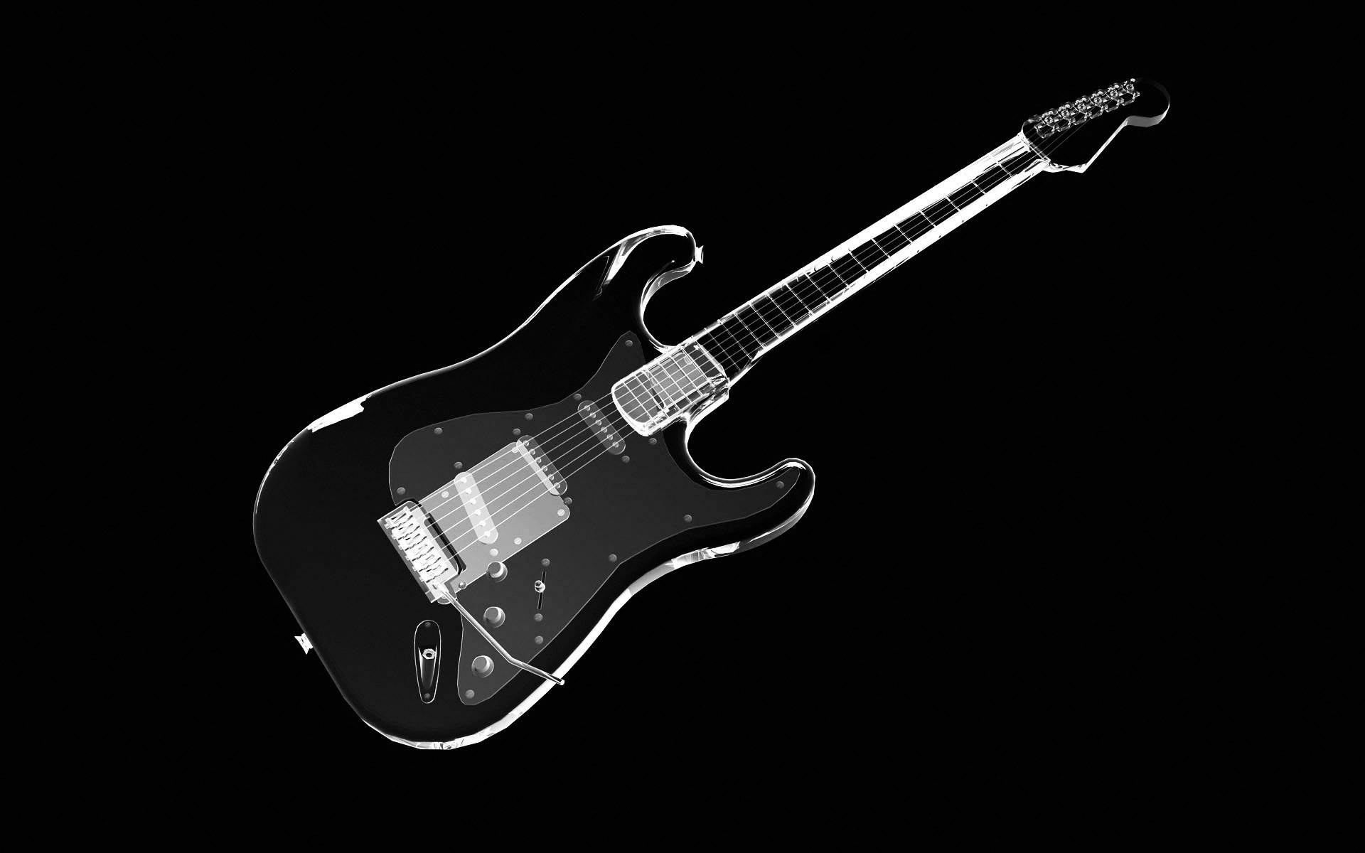 Stylish Black Electric Guitar Wallpaper