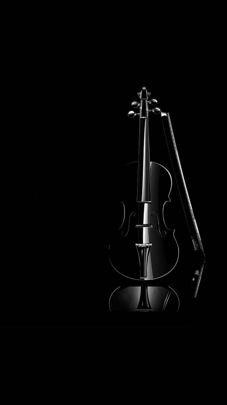 Stylish Black Violin Wallpaper