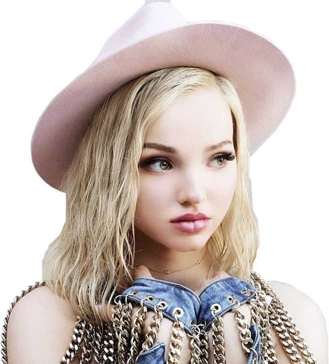 Stylish Blonde Womanin Pink Hat PNG