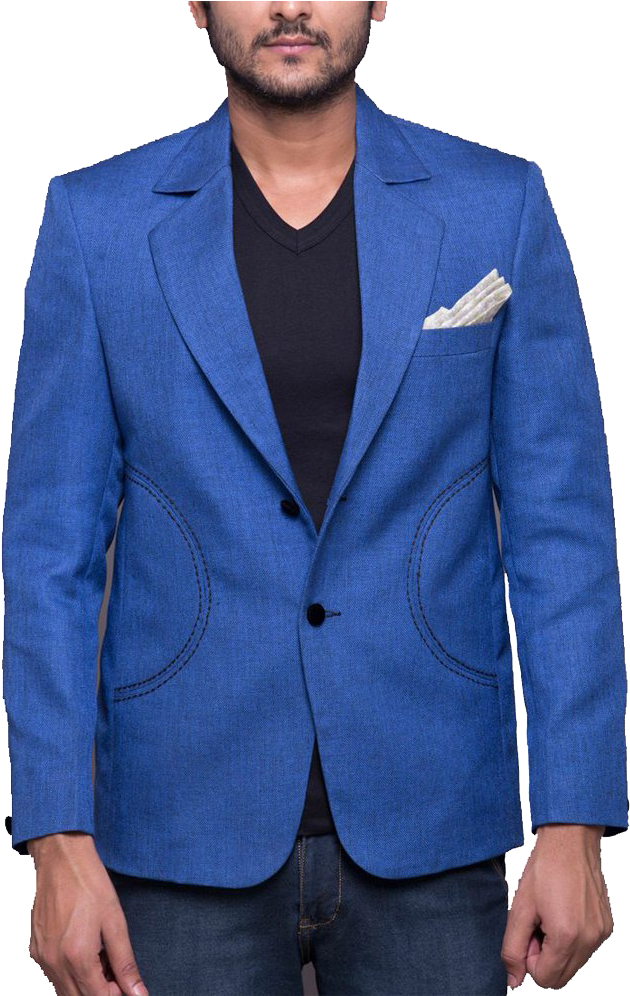 Stylish Blue Blazer Mens Fashion PNG