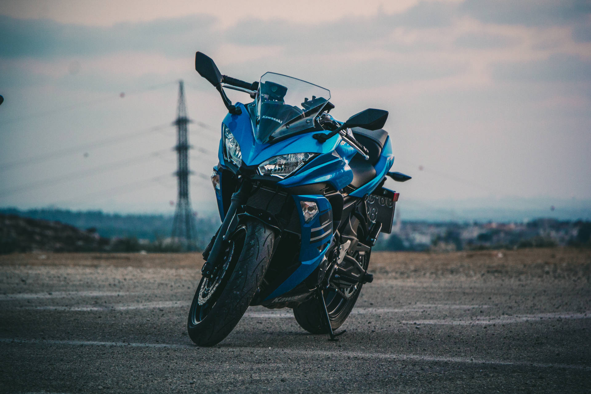 Stylish Blue Motorcycle Wallpaper