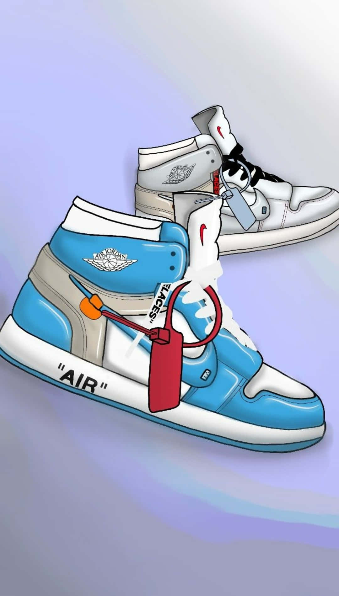 Stylish Blue Sneakers Illustration Wallpaper