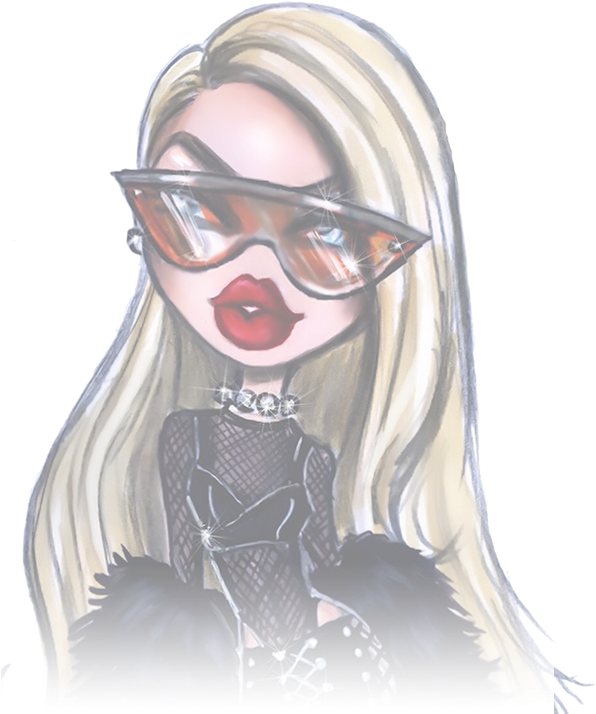 Stylish Bratz Doll Illustration PNG