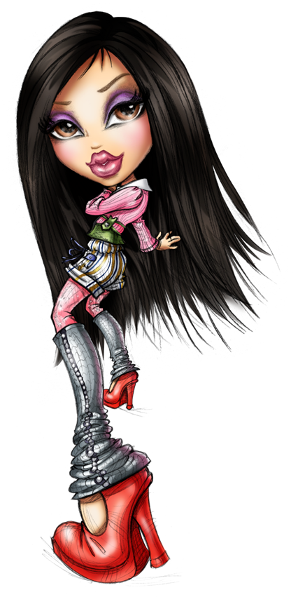 Stylish Bratz Doll Illustration PNG