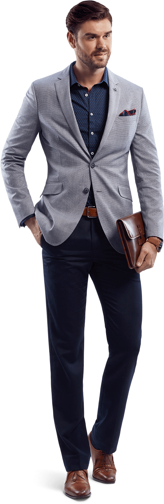 Stylish Business Casual Man PNG