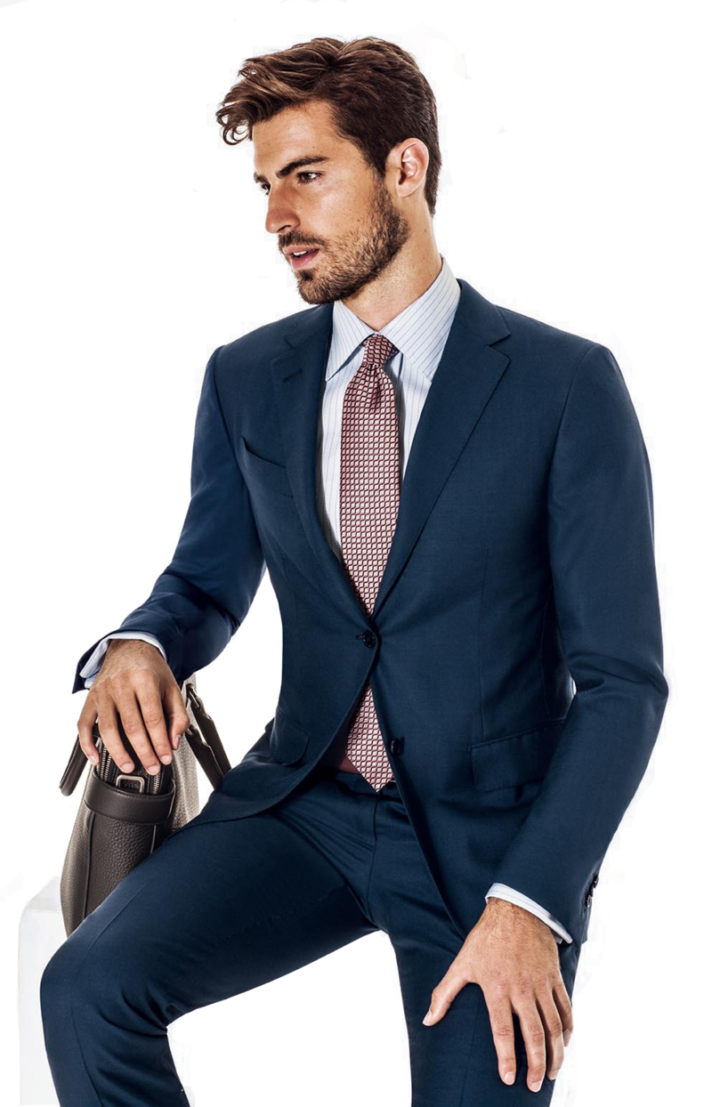 Stylish Businessmanin Blue Suit PNG