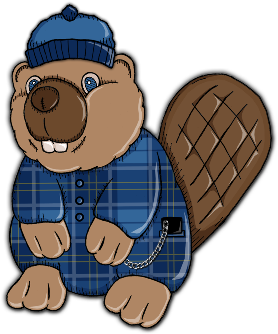 Stylish Cartoon Beaver PNG