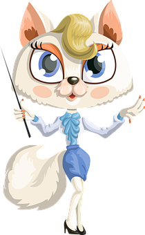 Stylish Cartoon Cat Illustration PNG