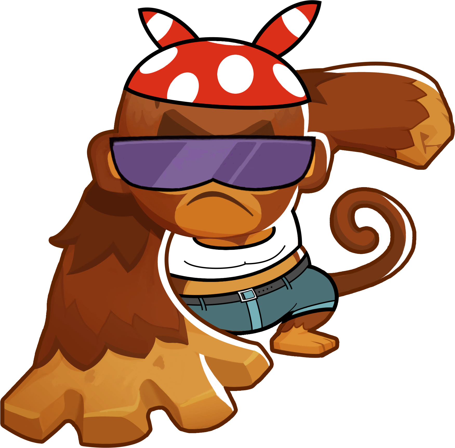 Stylish Cartoon Monkeywith Sunglasses PNG