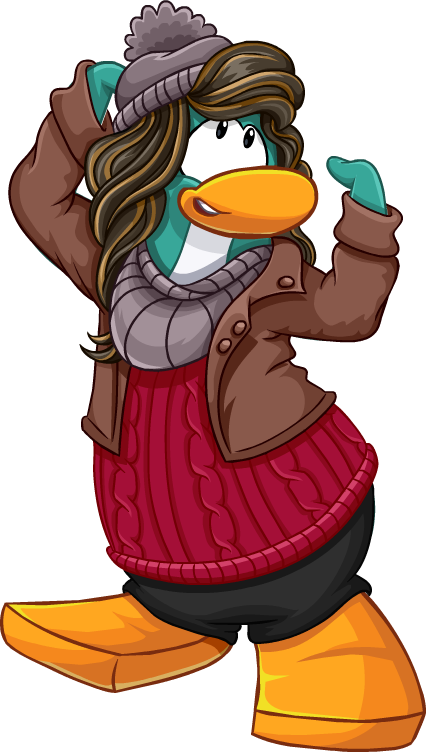 Stylish Cartoon Penguin Winter Fashion PNG