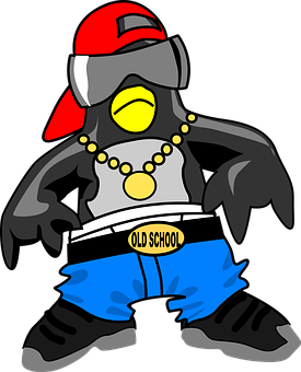 Stylish Cartoon Penguinwith Attitude PNG