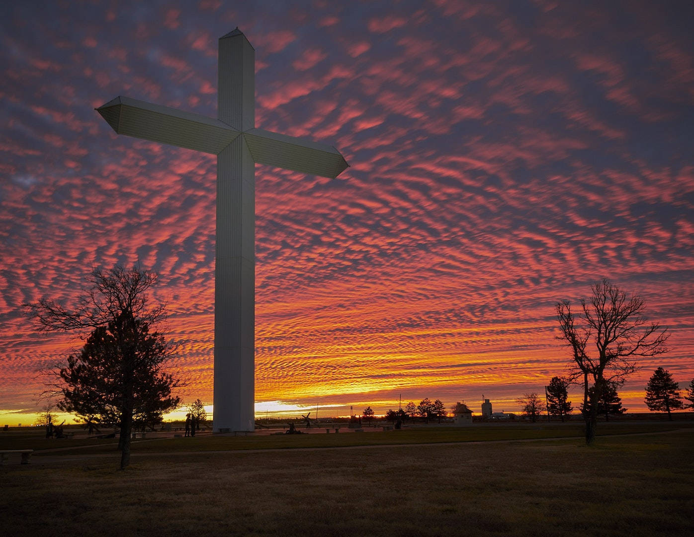 Stylish Christian Cross In Desert Background