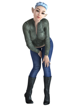 Stylish Elf Character Pose PNG