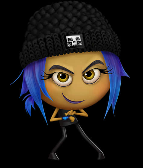 Stylish Emoji Character With Beanie PNG