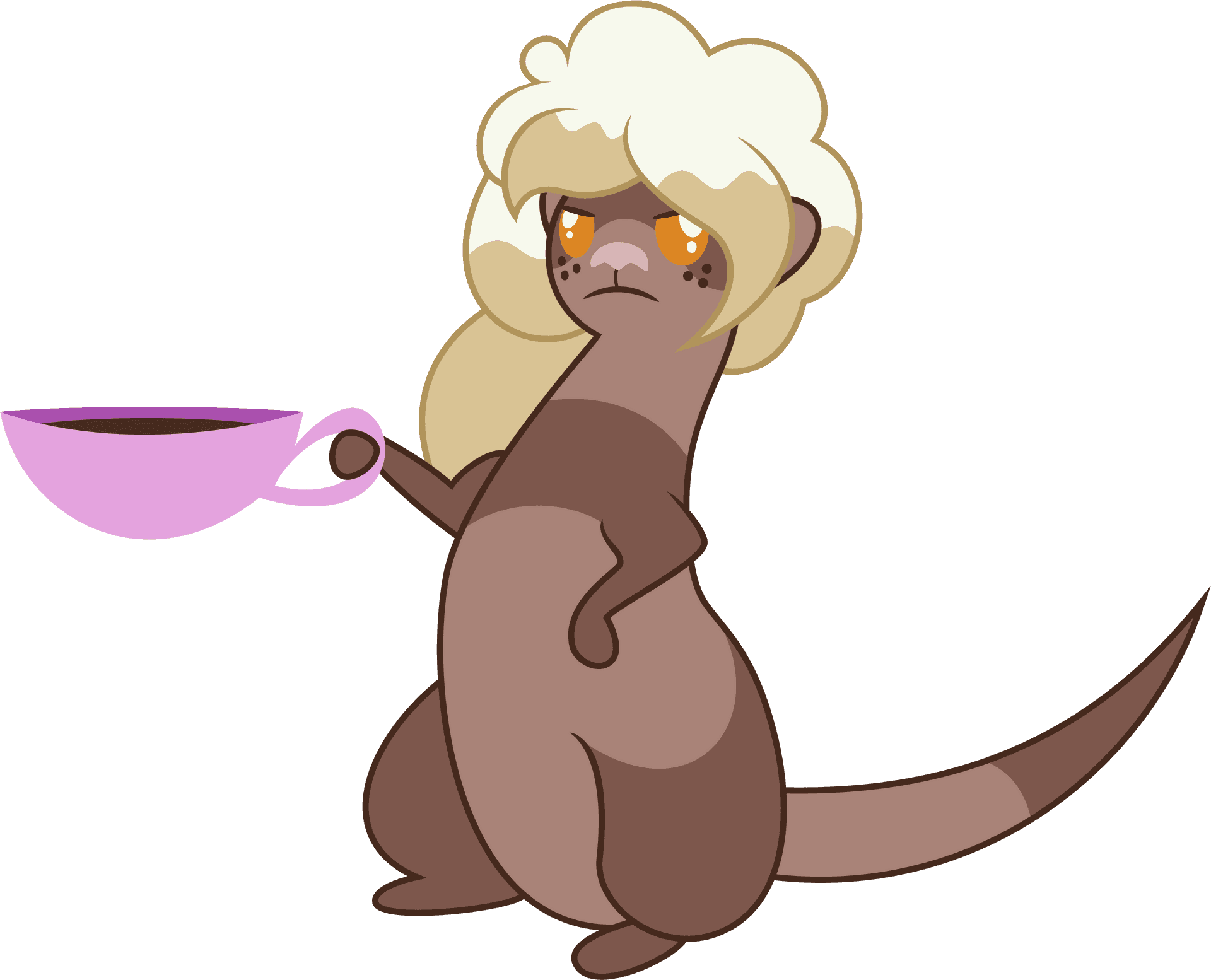 Stylish Ferretwith Cup PNG