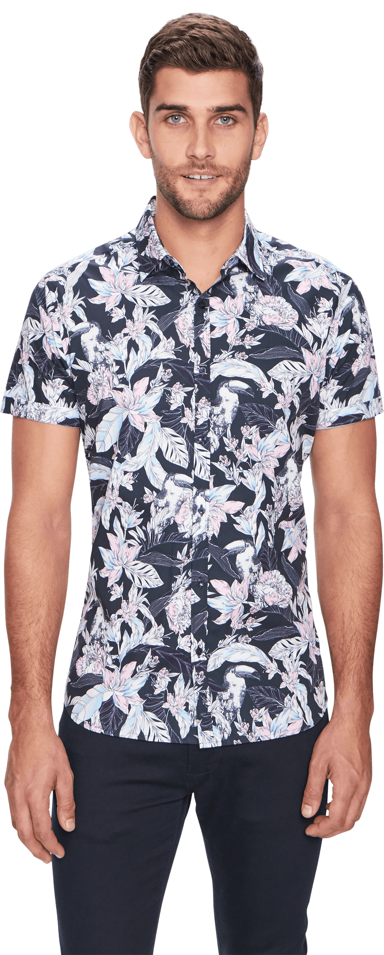 Stylish Floral Shirt Mens Fashion PNG